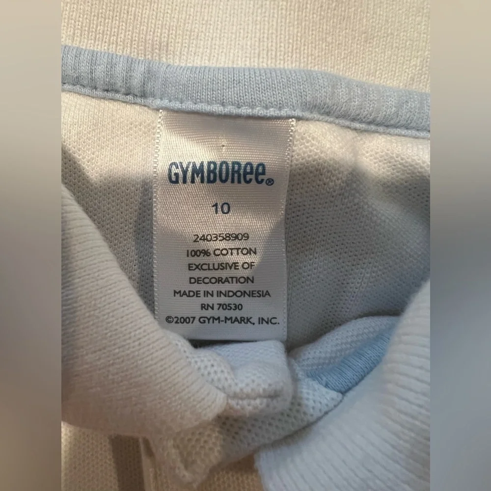 Gymboree White Polo Shirt With Airplane Boys Size 10